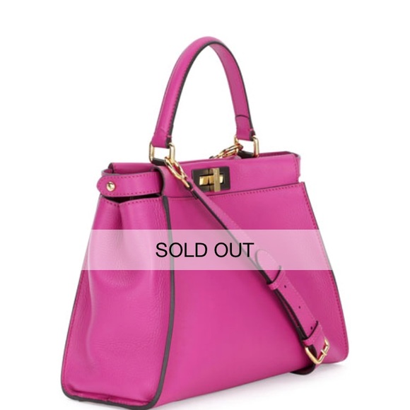 Magenta Fendi peekaboo leather satchel bag - Picture 7 of 8
